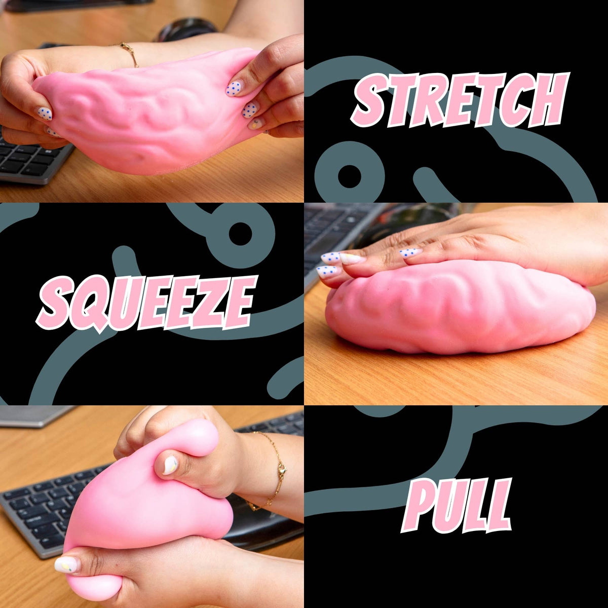 Giant Brain Stress Ball – Large Squishy Toy for Adults