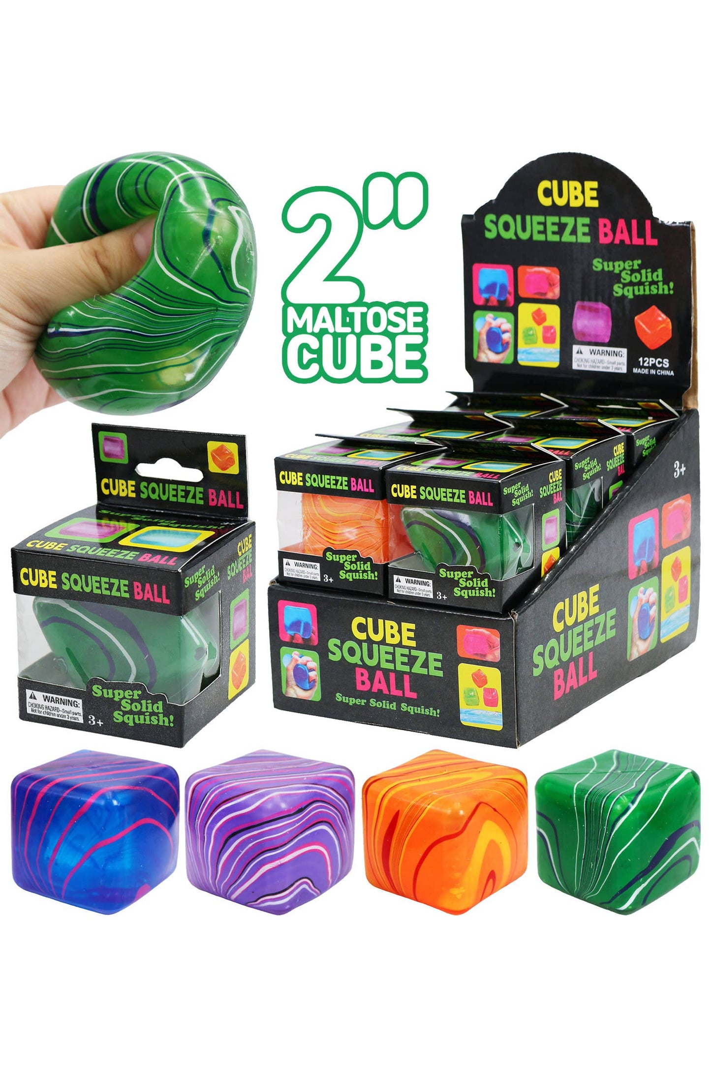 Marbled Cube Thick Maltose Putty Filled Squishy
