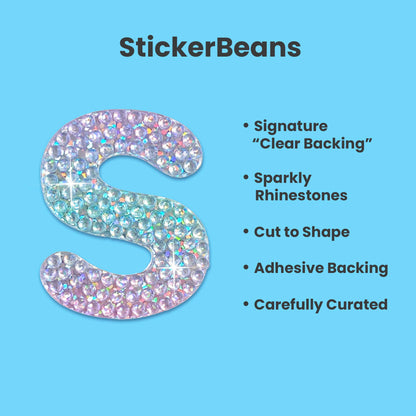 Letter S 2" Rhinestone Sticker