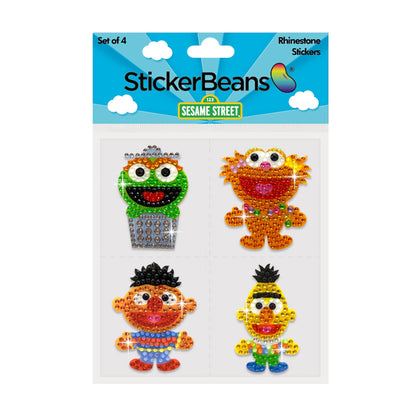 Sesame Street Pals Set of 4 2" Rhinestone Stickers