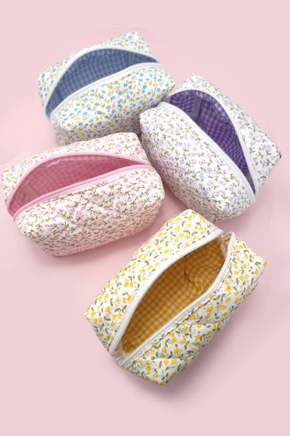 DITSY QUILTED COTTON FLORAL COSMETIC POUCH BAG | AST.