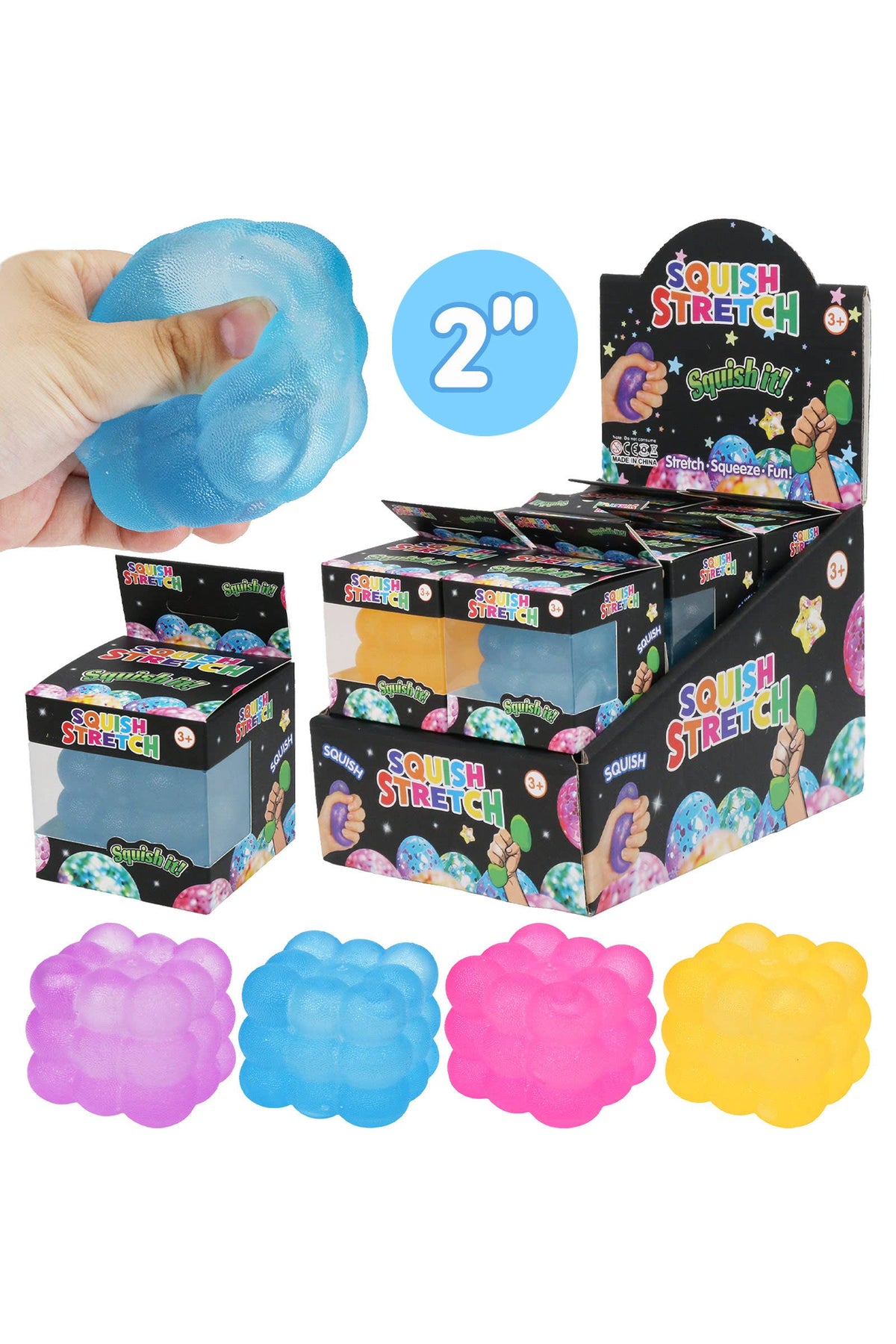 Colorful Bubble Textured Cube Maltose Putty Filled Squishy