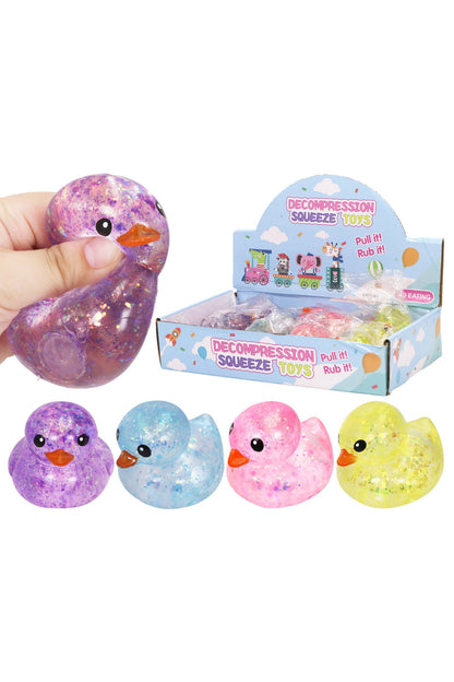 Cute Rubber Ducks Glitter Maltose Putty Filled Squishy