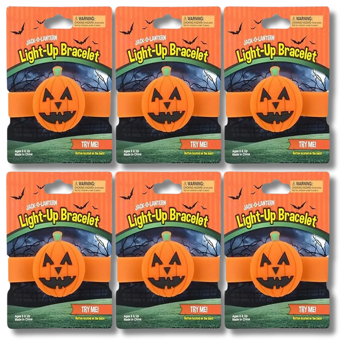 Halloween Pumpkin Light & Glow Up Kid Snap Bracelet