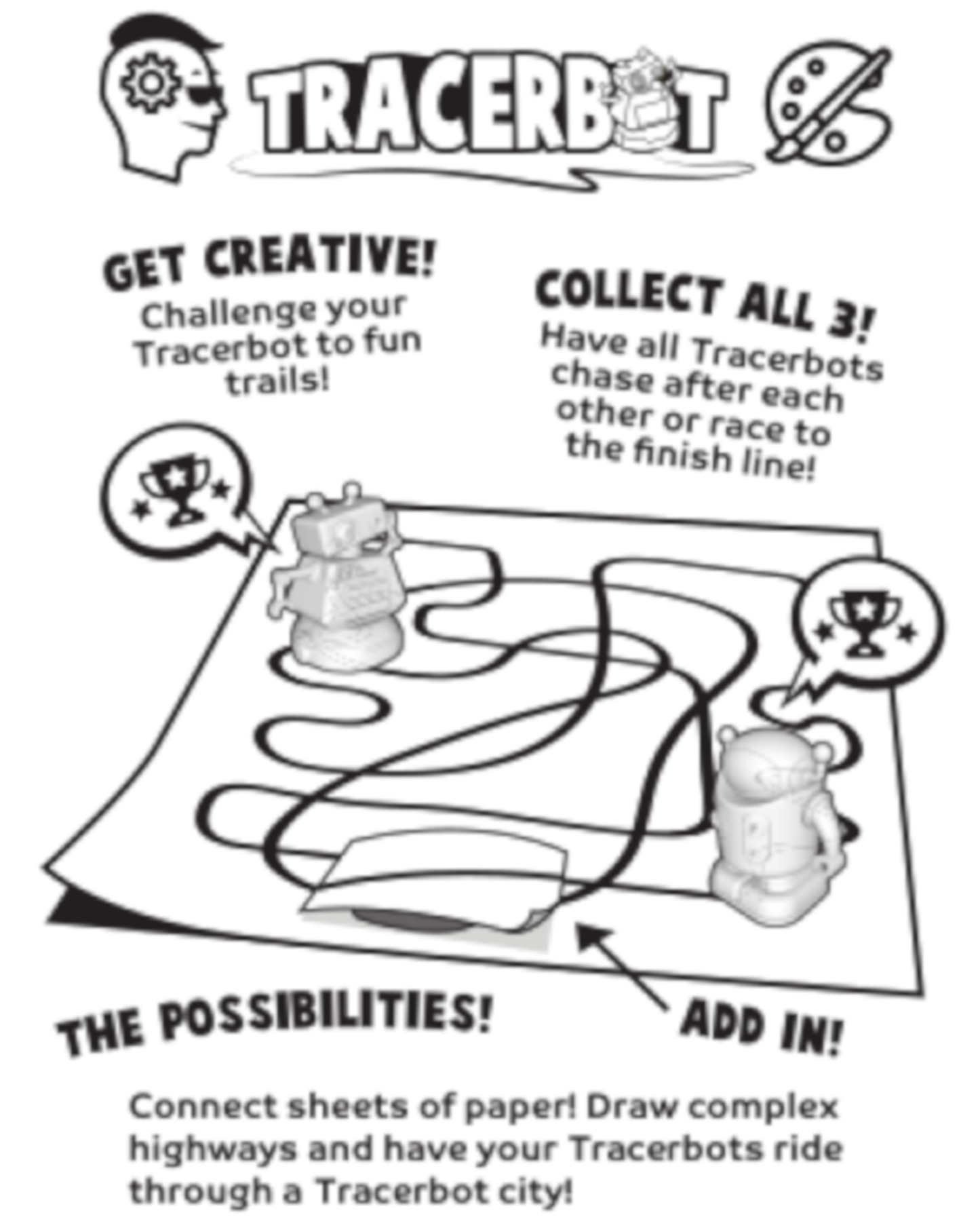 Tracerbot - Green. Inductive Robots Follow The Line You Draw
