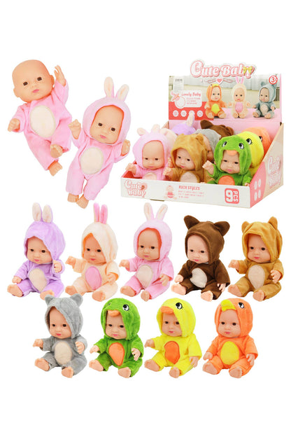 Animal Pajama Cozy Costume Cute Baby Doll Toy - 9 Pcs