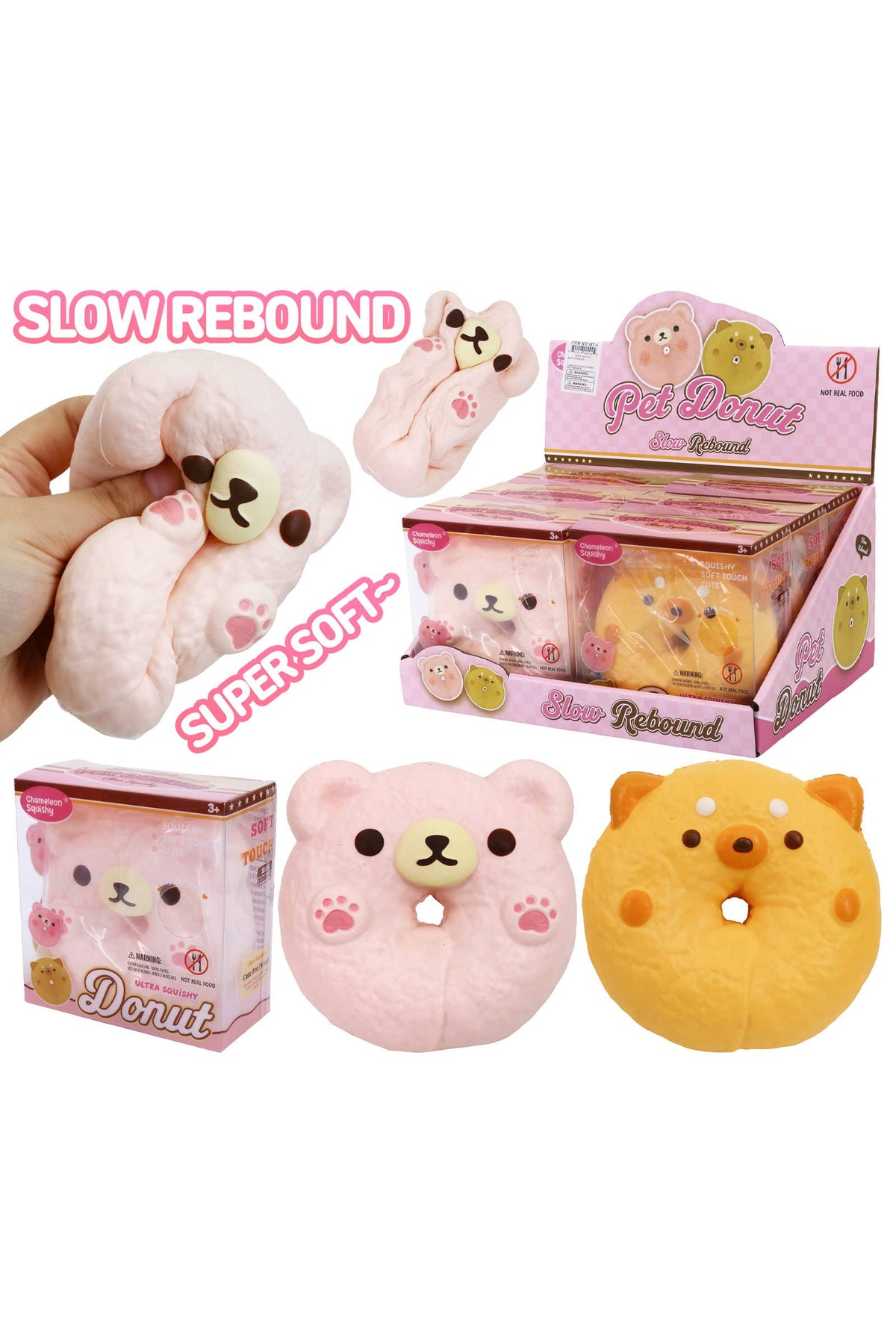 BIG Cute Animal Donut Super Soft Slow Rising PU Foam Squishy