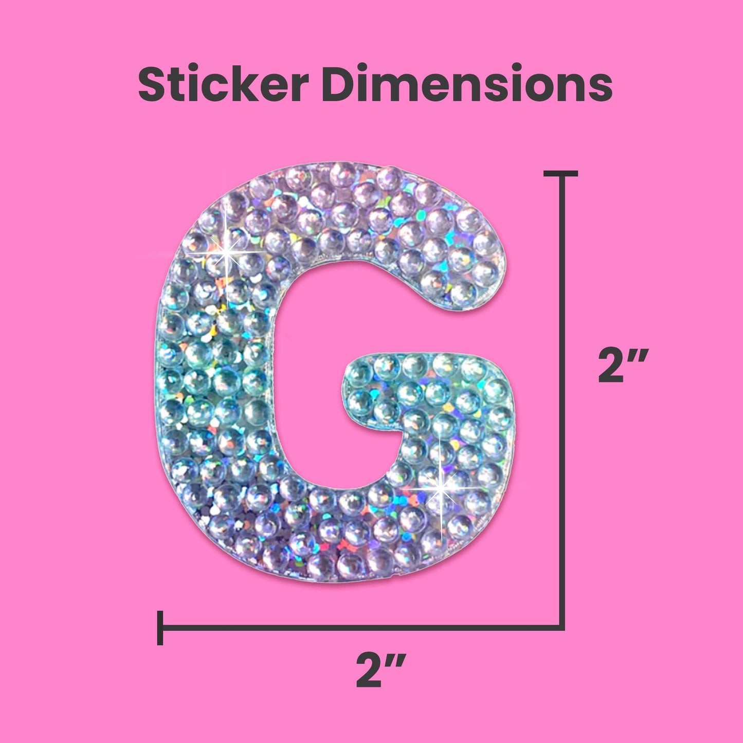 Letter G 2" Rhinestone Sticker