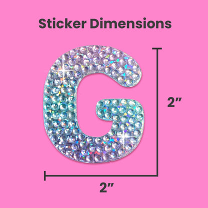 Letter G 2" Rhinestone Sticker