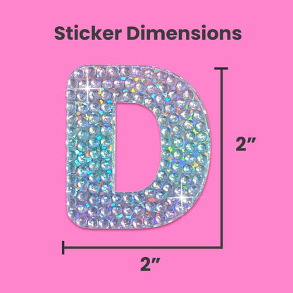 Letter D 2" Rhinestone Sticker