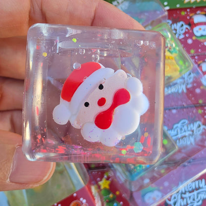 Christmas Glitter Squishy Cube 4-Packs – Display of 12