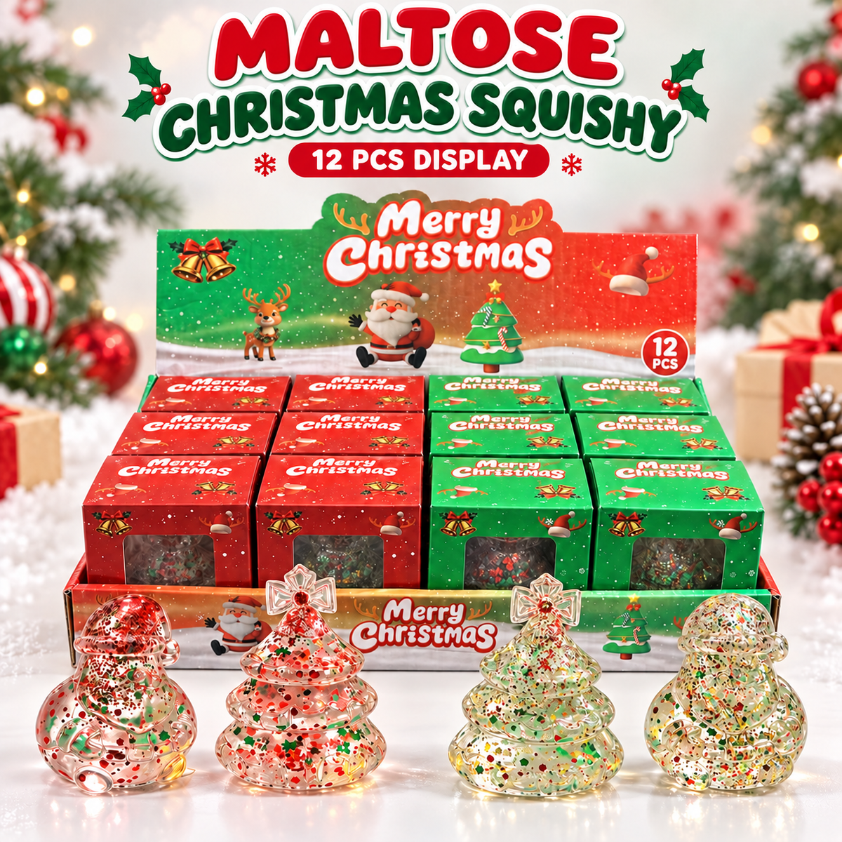 Christmas Glitter Maltose Sugar Squishy