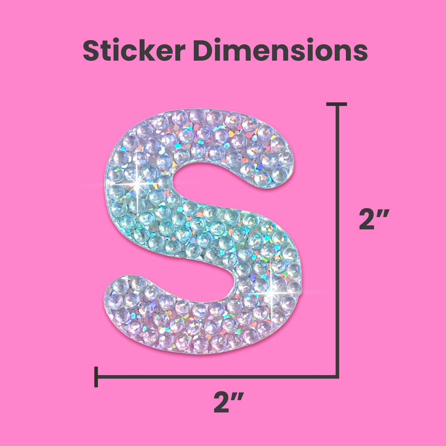 Letter S 2" Rhinestone Sticker