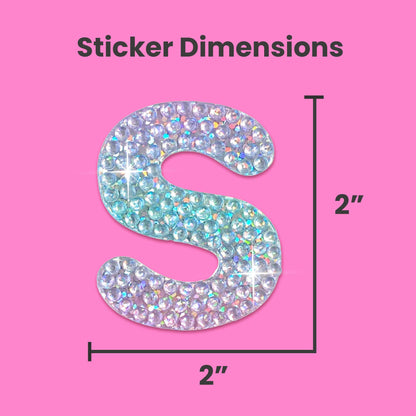 Letter S 2" Rhinestone Sticker
