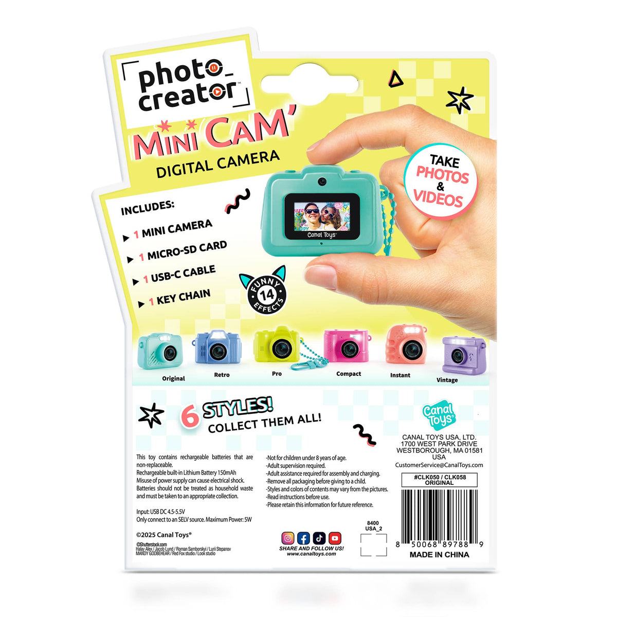 Photo Creator Mini Camera for Kids in 6pc Counter Display