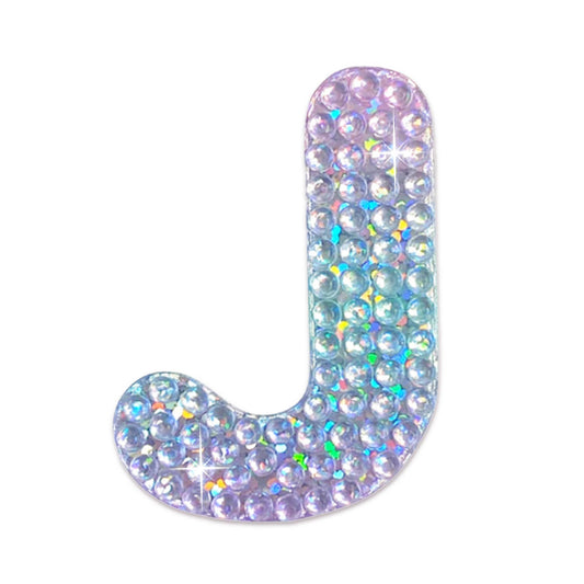 Letter J 2" Rhinestone Sticker