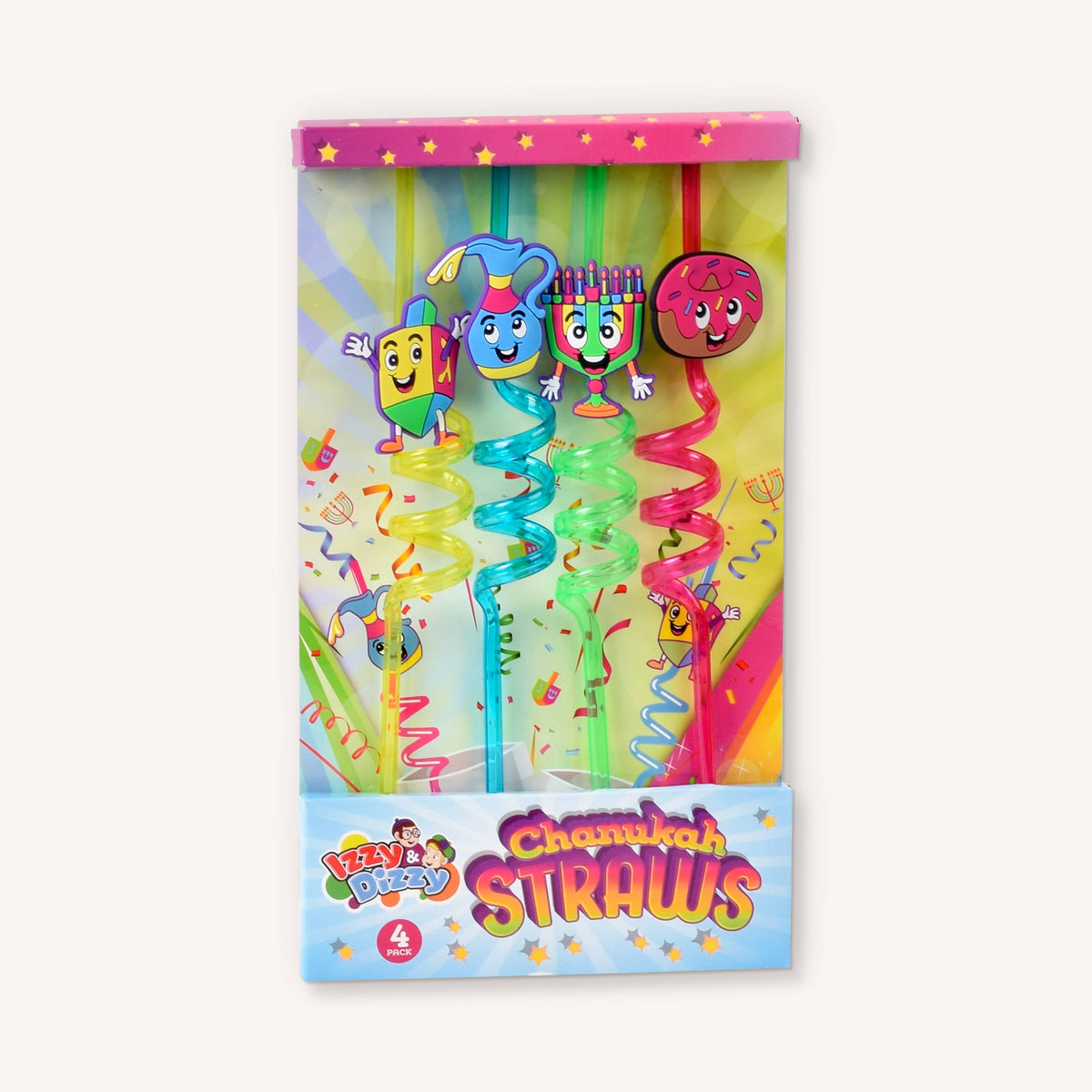 Chanukah  Straws - 4 Pack