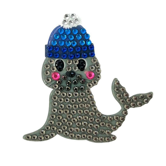 Nellie 2" Rhinestone Seal Sticker