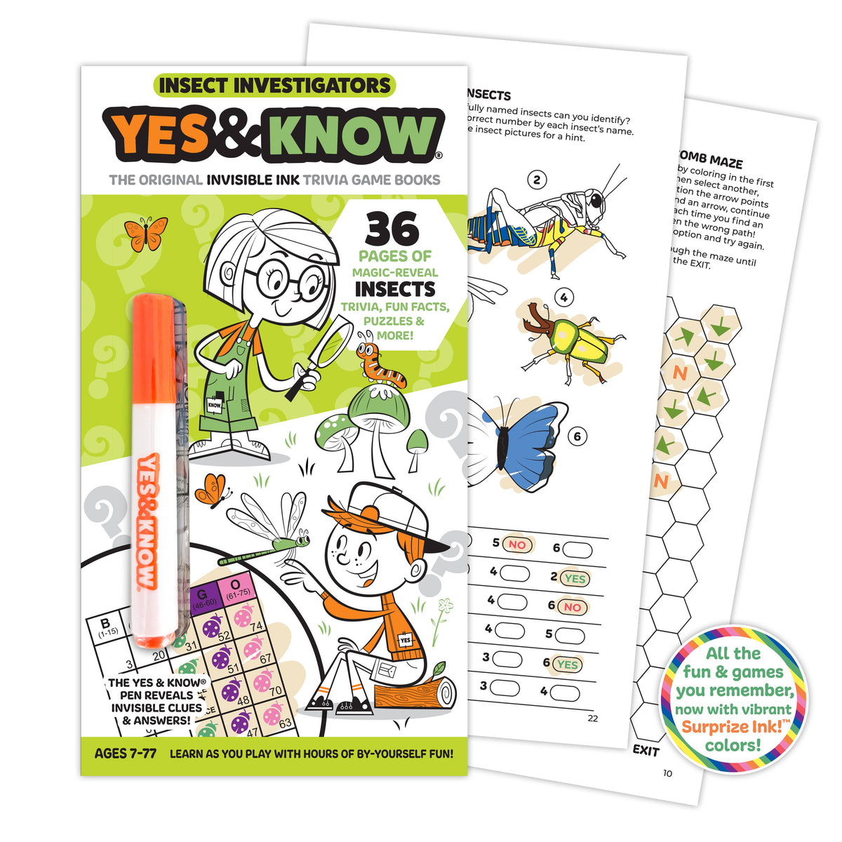 Yes & Know® Invisible Ink Trivia Game Books- Insects
