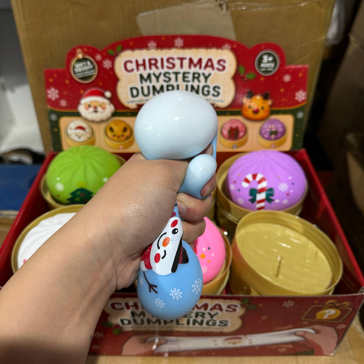WRAPPED Christmas Themed Solid Dumpling Toy 12/pk | A006