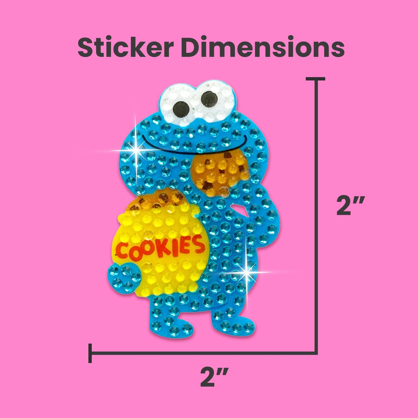 Sesame Street Elmo & Friends Set of 4 2" Rhinestone Stickers