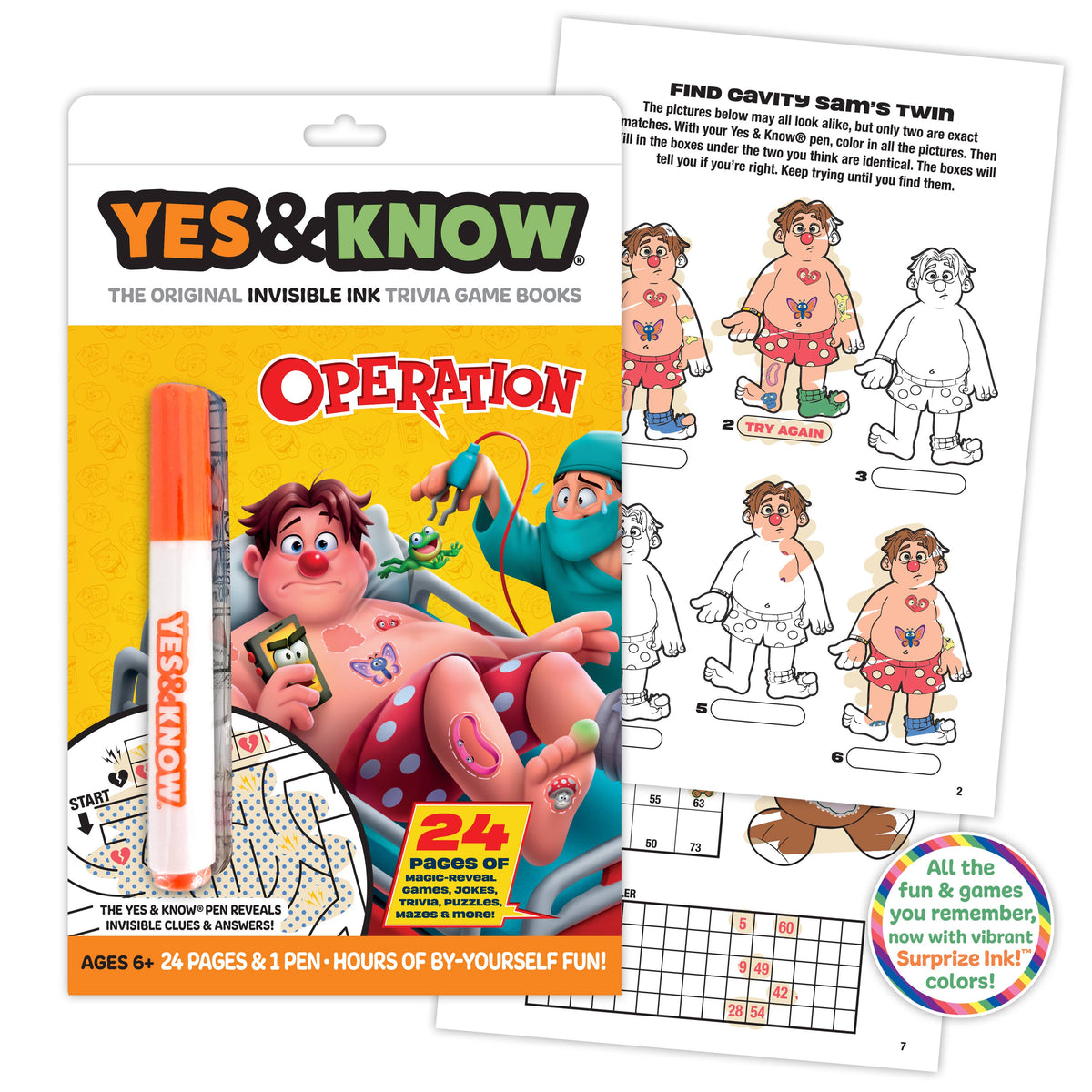Yes & Know® Invisible Ink Trivia Game Books- Operation