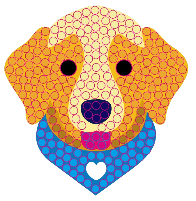 Sunny Golden Retriever Rhinestone Sticker 2" Cut to Shape