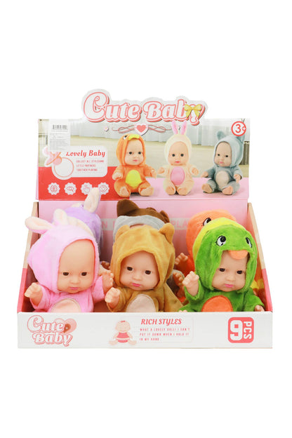 Animal Pajama Cozy Costume Cute Baby Doll Toy - 9 Pcs