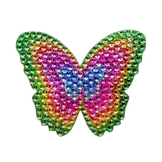 Pastel Butterfly Rhinestone Sticker 2" Cut to Shape