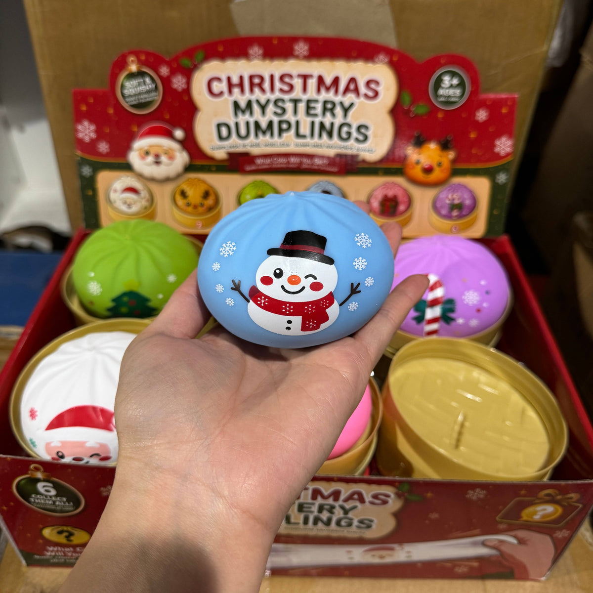 WRAPPED Christmas Themed Solid Dumpling Toy 12/pk | A006