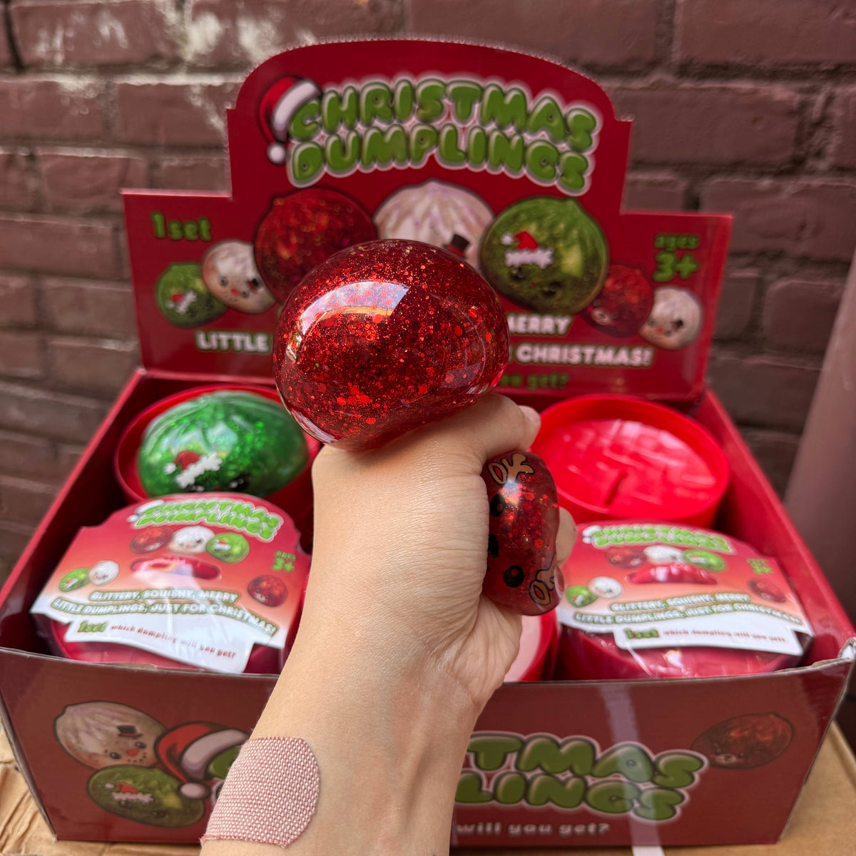 WRAPPED Christmas Glitter Gel Dumpling 12/pk | BR302