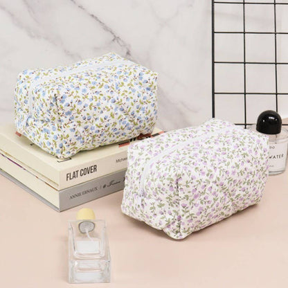 DITSY QUILTED COTTON FLORAL COSMETIC POUCH BAG | AST.