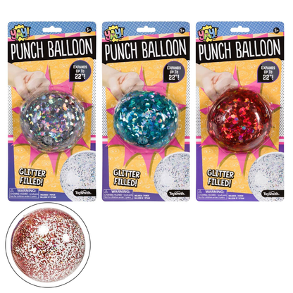 Yay! Glitter Punch Balloon, Assorted Colors
