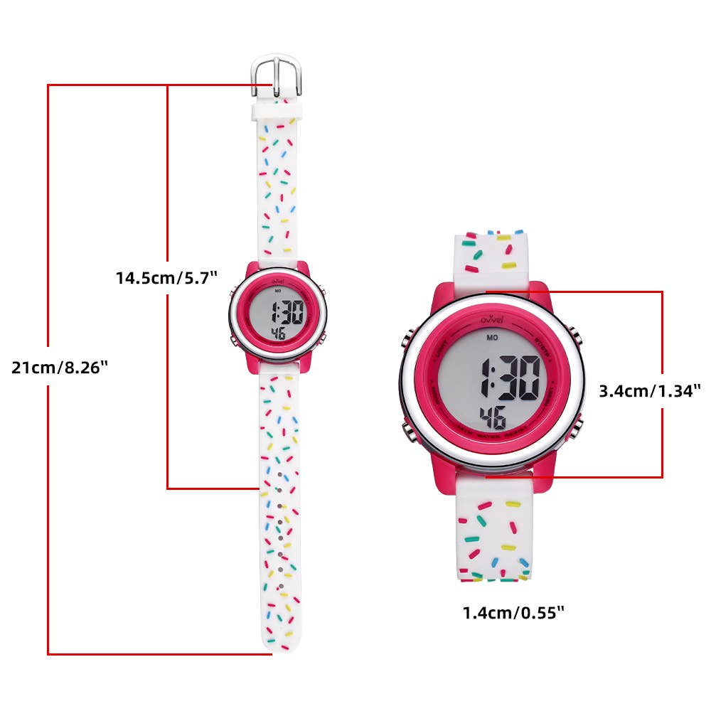 Girls Digital Sports Watch - many features - Sprinkles