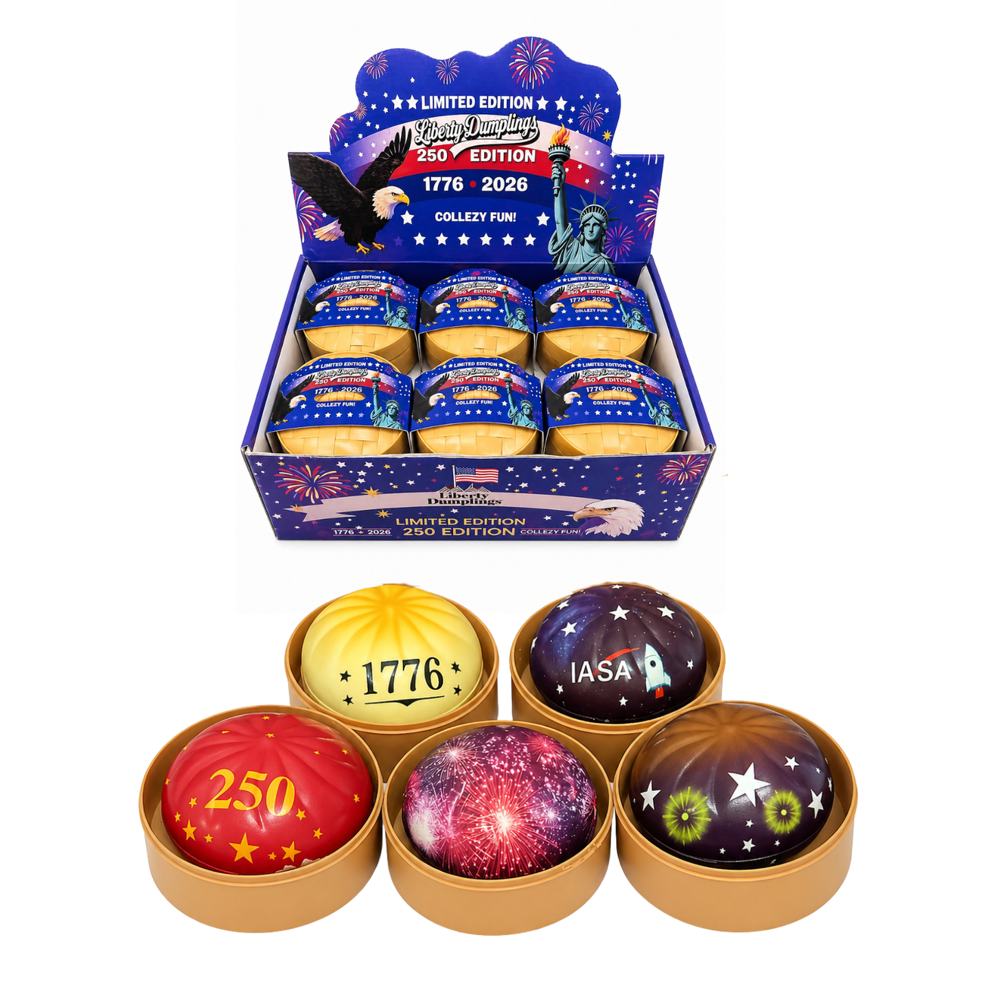 Liberty Dumpling Foam Squishy – Limited Edition Assorted Styles (3.5”)MSDSL