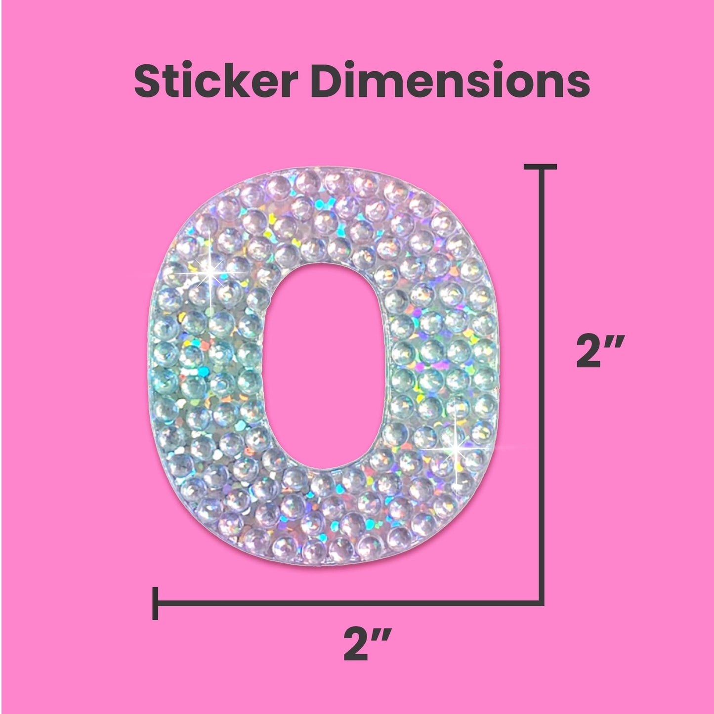 Letter O 2" Rhinestone Sticker