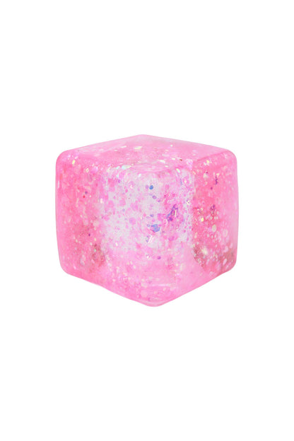 Shimmery Glitter Cube Putty Filled Squishy - 12 Pcs