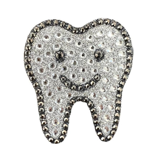 Tooth Rhinestone Sticker 2" Cut to Shape