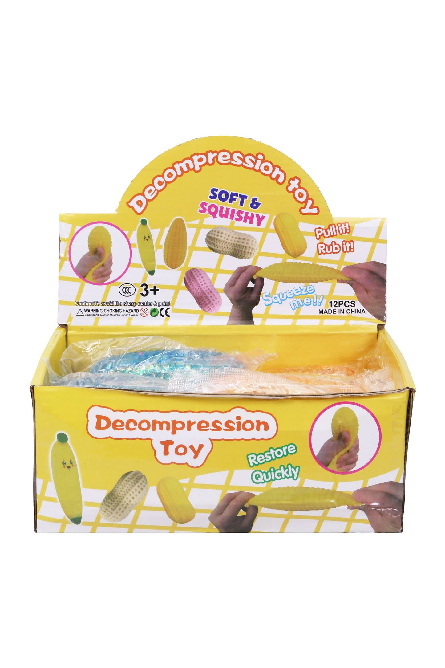 Corn Cob Glittery Maltose Putty Filled Squishy Toy