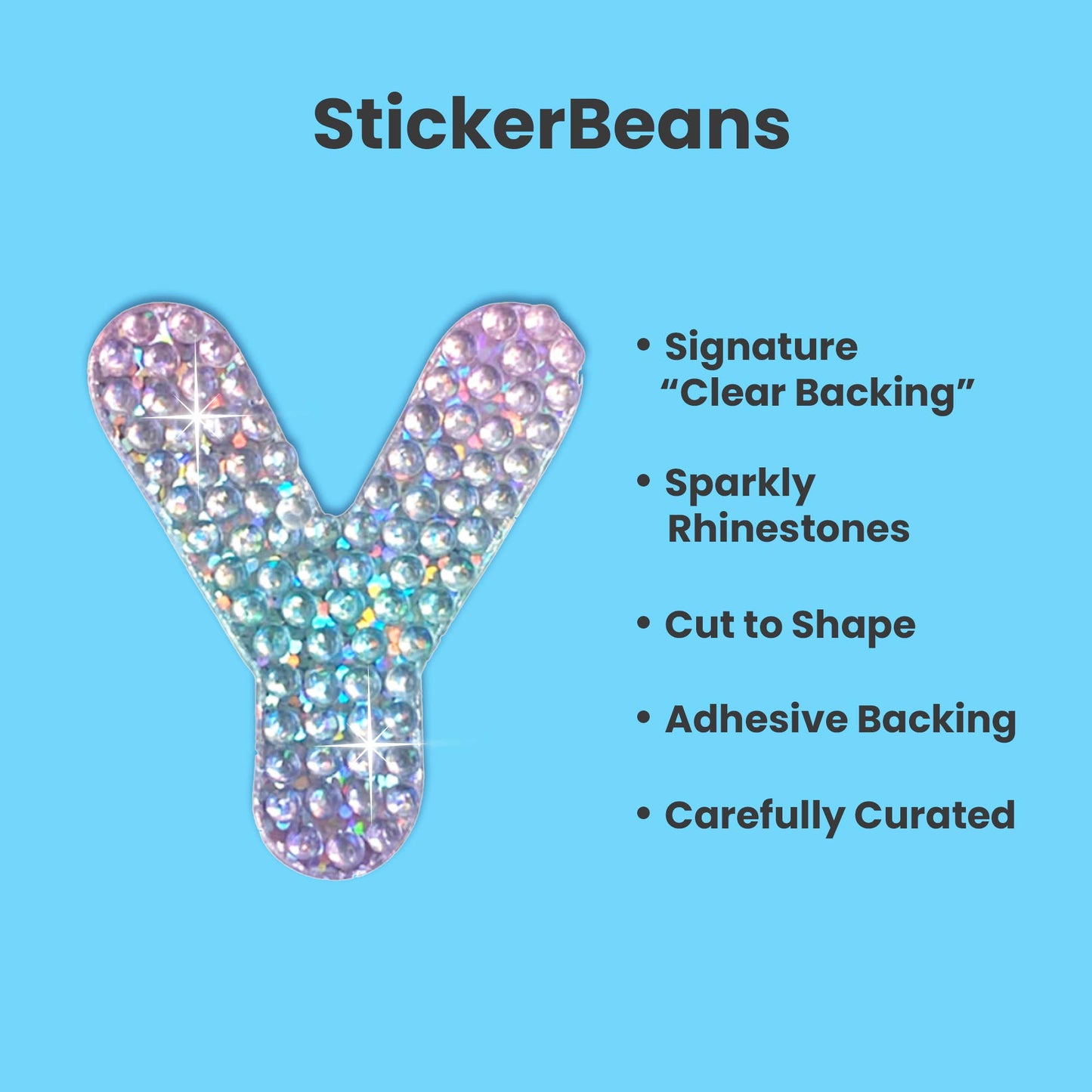 Letter Y 2" Rhinestone Sticker