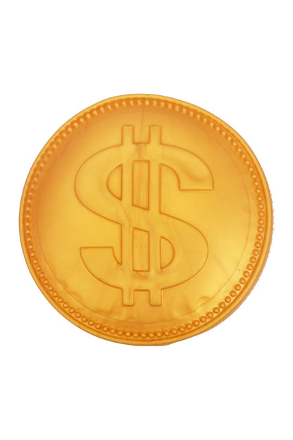 JUMBO 5.75 Inch Golden Coin Fluffy Slime Filled TPR Squishy