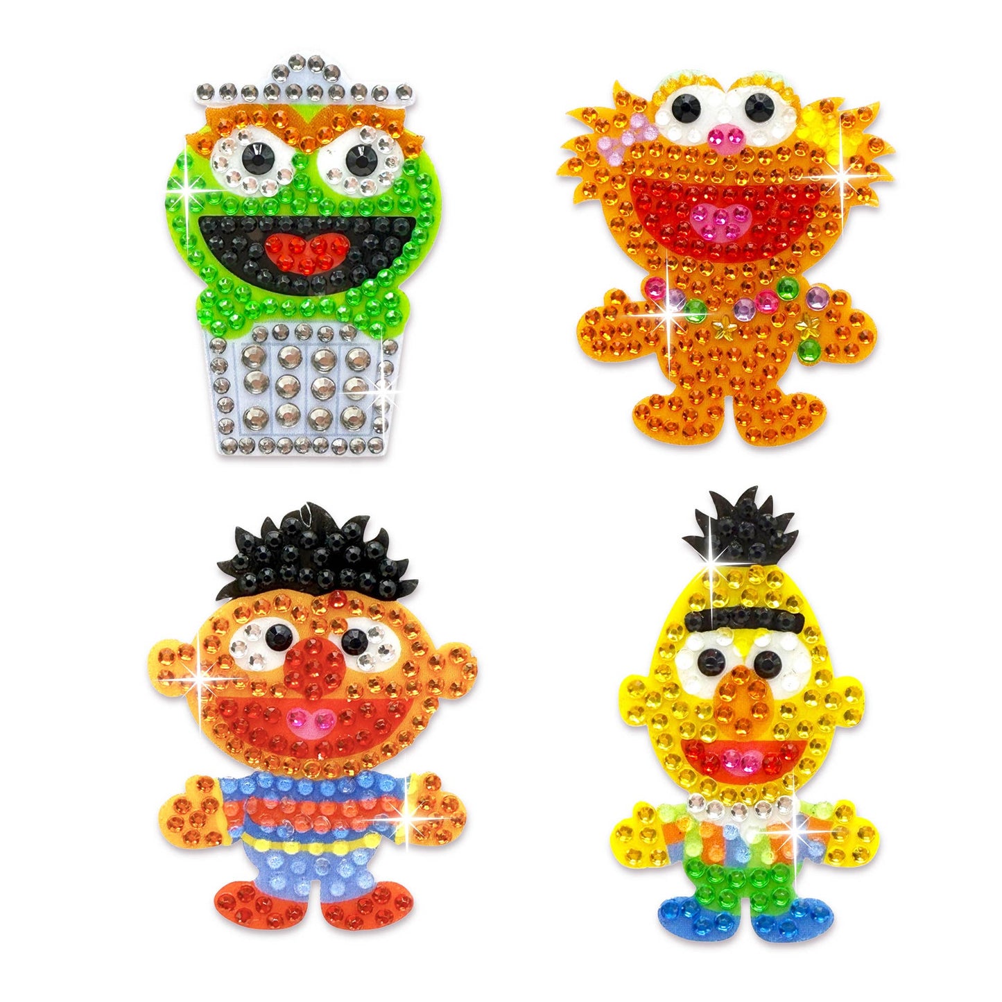 Sesame Street Pals Set of 4 2" Rhinestone Stickers