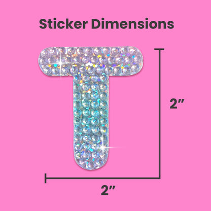 Letter T 2" Rhinestone Sticker