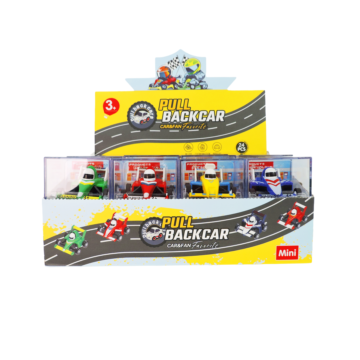 Rollin’ Diecast Pull-Back Racing Car in Clear Box