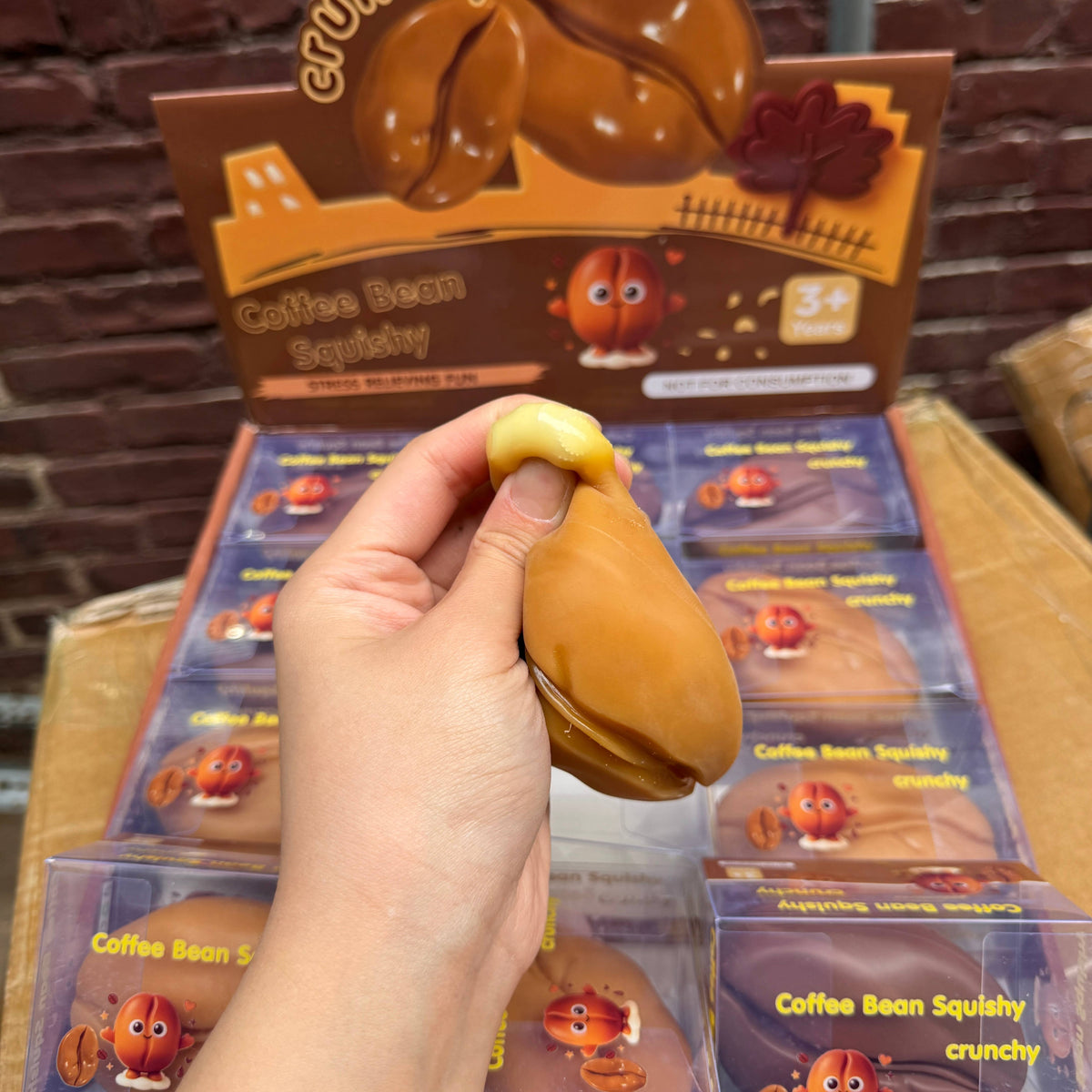 Crackling Crunchy Coffee Bean Squishy 12/pk | A275