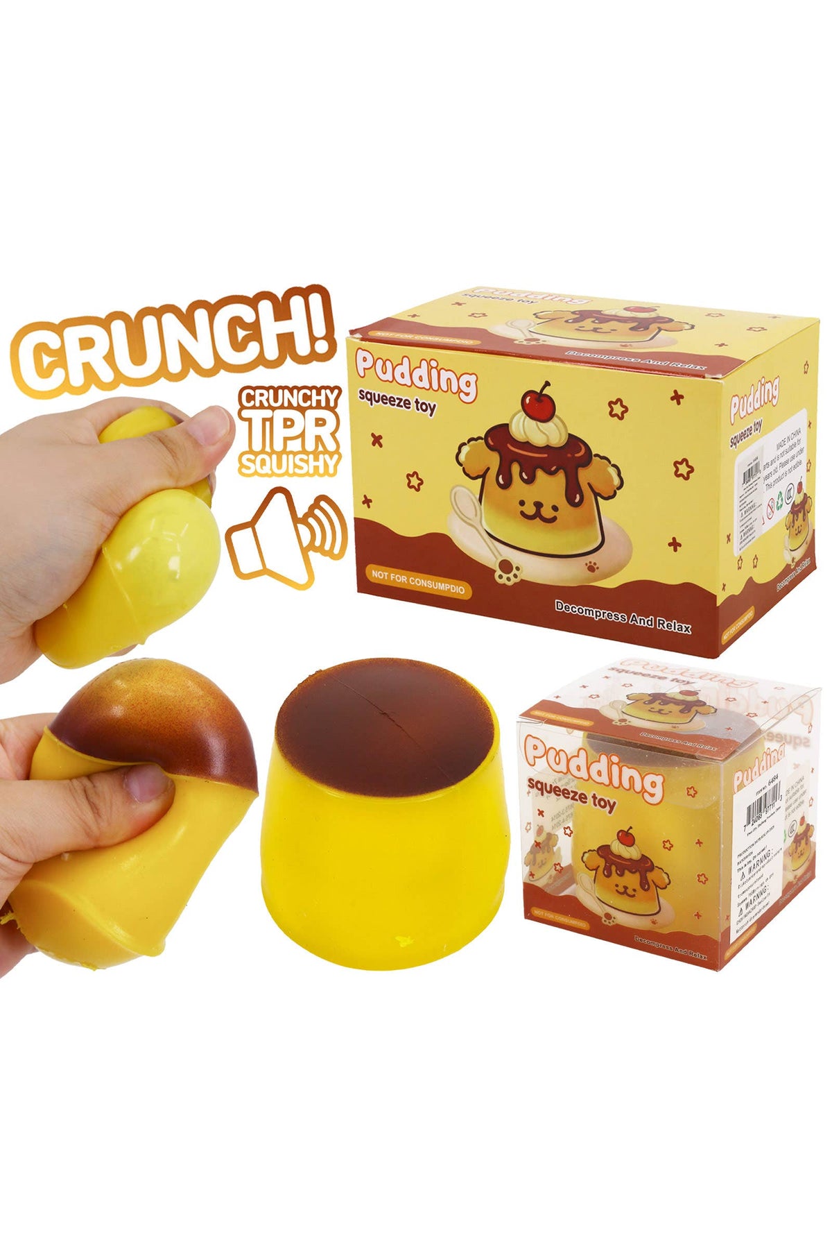 Pudding Zero Rebound TPR Crunchy Bead Slime Filled Squishy