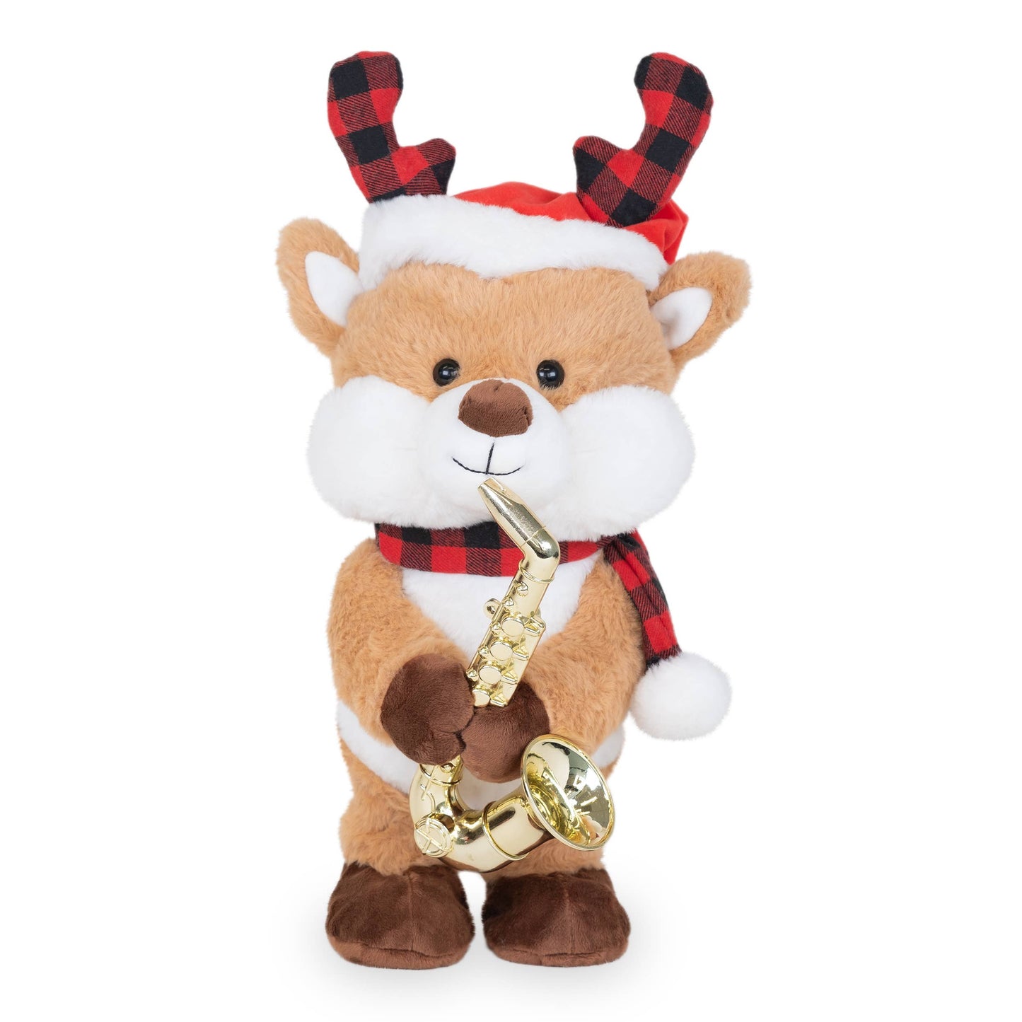 Jazzy Antlers (Animated Saxophone Musical Reindeer Plush Toy