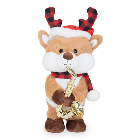 Jazzy Antlers (Animated Saxophone Musical Reindeer Plush Toy