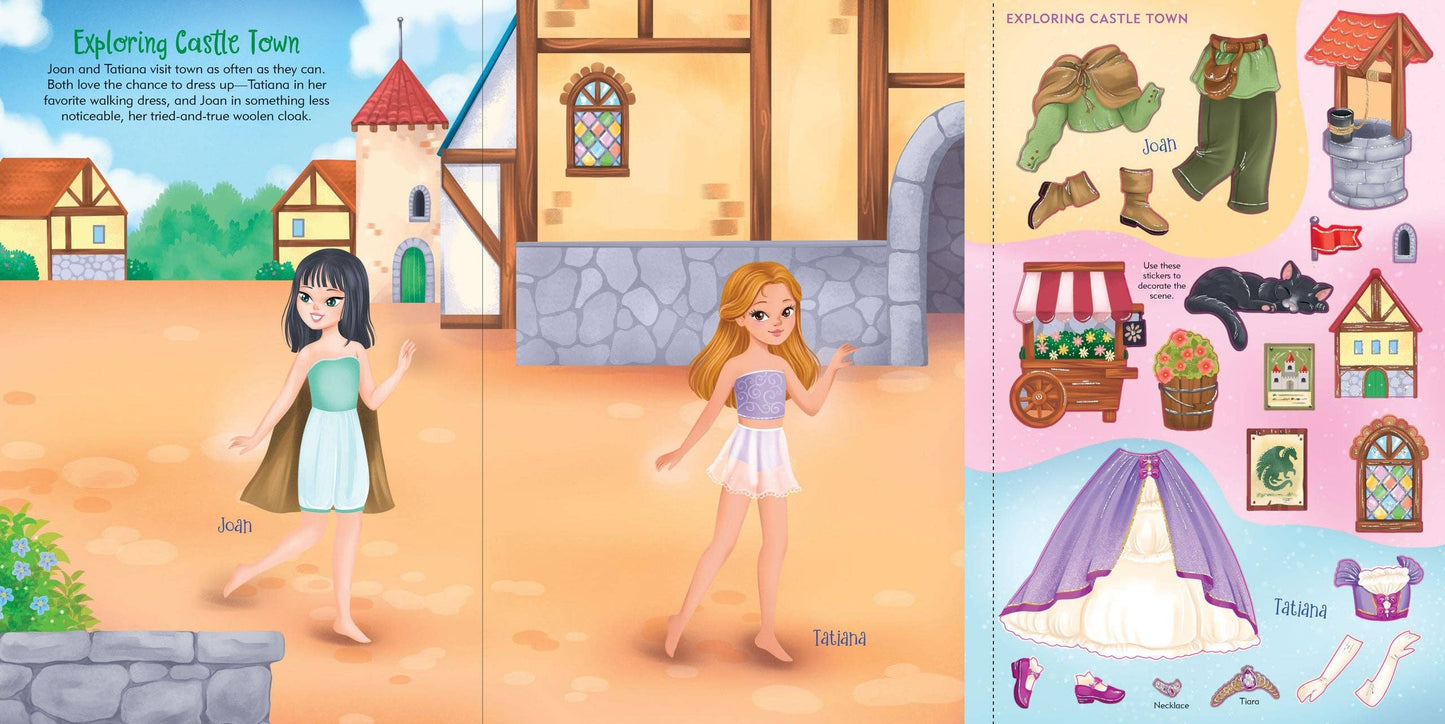 STICKER DOLL DRESS-UP BK PRINCESSES