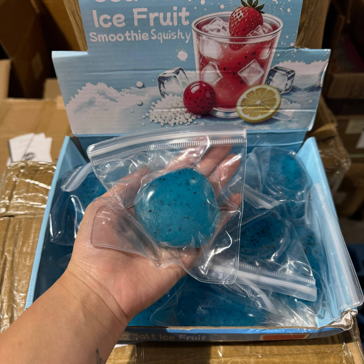 Blue Raspberry Fruit Icy Slushy Ball Squishy 12/pk | A274